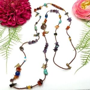 NEW⚜️Handmade Gemstone & Vintage Beaded Necklace